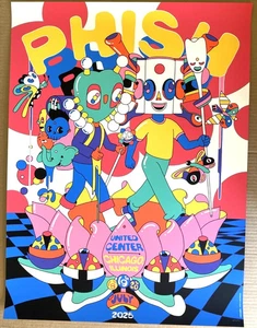AUTHENTIC PHISH United Center Chicago IL 2025 AP Poster #/150 Sharm Murugiah - Picture 1 of 2