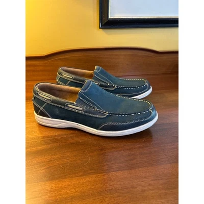 Zapatos sin cordones Florsheim Lakeside azul marino nobuck marrón talla 10,5 Foto 1 de 4