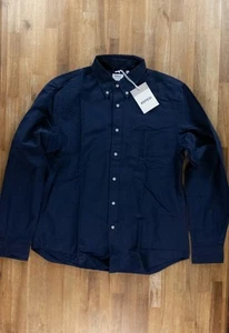 ASPESI New Magra solid navy blue regular fit Oxford shirt Size 42 / Large NWT - Picture 1 of 9