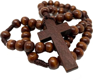 Faithful Catholic Wooden Rosary - Rosary Beads Catholic for Men - Rosarios Catol - Picture 1 of 1