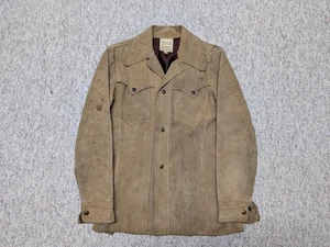 Chaqueta vaquera vintage años 70 gamuza dividida Western cuero de vaca 36 XS - Imagen 1 de 11