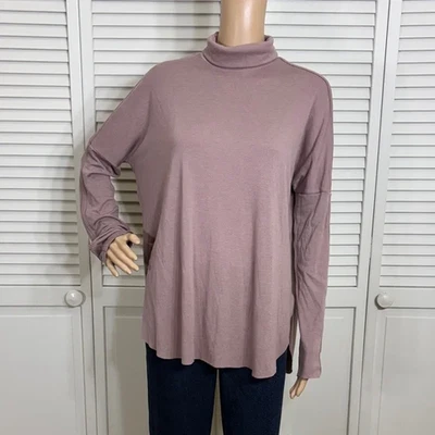 Kit and Ace Rosa Polvorienta Suave Dolman Mangas Manga Larga Cuello Alto Pequeño Foto 1 de 4