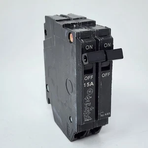 GE 15A Q-Line Double-Pole Circuit Breaker THQP215 - Picture 1 of 8