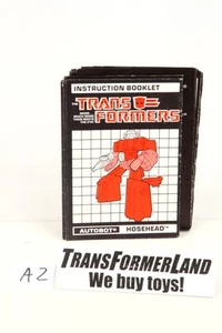 Hosehead Instructions Headmasters 1988 Hasbro G1 Transformers Action Figure - Picture 1 of 1