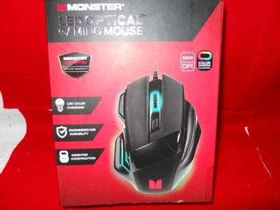 Moneter LED Optical Gaming Mouse 2MNGM0706BOBL Color Changing 3200 DPI New  - Image 1 of 4