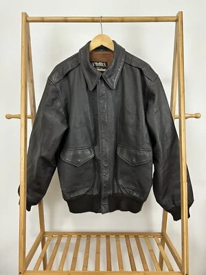 Abrigo Chaqueta Bombardero De Colección US Wings USAAF A-2 Marrón Piel de Cabra EE. UU. Talla 44 L Foto 1 de 4