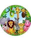  7.5" Jungle Animals Personalised Edible ICING Cake Topper Decoration