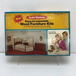 Vintage 1974 Realife Miniatures Heritage Series Bedroom Wood Furniture Kit 188 - Picture 1 of 3