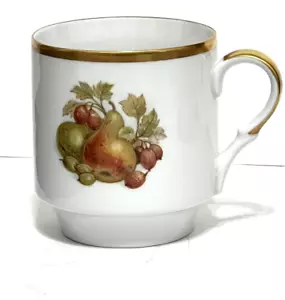 Taza Schumann Baviera Arzberg Alemania Fruta Oro Borde 8 OZ Coleccionista 3.5" Alto - Imagen 1 de 9