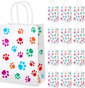 24 Pieces Paw Gift Bags for Dog Party Favors - Puppy Paw Print Treat Paper Goodi - Picture 1 of 7