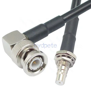 QMA Female to BNC Male R/A RG-58 Shield Braid Coaxail Cable LOSS LOW 50ohms Lot - Picture 1 of 10