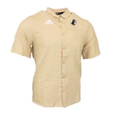 Wofford Terriers NCAA Adidas Men's  Sand Team Iconic Full Button Polo Shirt
