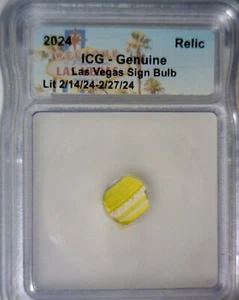 Las Vegas Sign Light Bulb Relic ICG CERTIFIED Genuine 2024 Casino Collectable NR - Picture 1 of 2