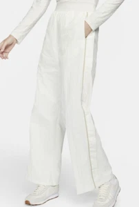 NIKE Icon Womens Light Beige High Rise Wide Leg Trouser Ladies Size UK Small NEW - Picture 1 of 6