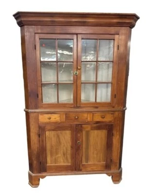 EARLY 19THC PINE CORNER CUPBOARD - Image 1 of 4