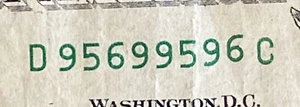 2017 $ 1 Federal Reserve Kilometerzähler Trinary D 95699596 - Bild 1 von 3
