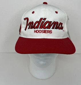 Vintage Sports Specialties Indiana Hoosiers Script Snapback Mütze weiß rot NEU - Bild 1 von 12