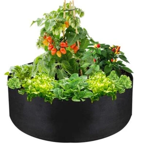 50 Gallon Grow Bag Black 36x12" Heavy Duty Fabric Round Garden Bed Planter - Picture 1 of 9