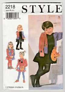 Style 2218 Girls Dress and Teddy Bear Purse Bag 2-3-4-5-6-7 Sewing Pattern UNCUT - Picture 1 of 2