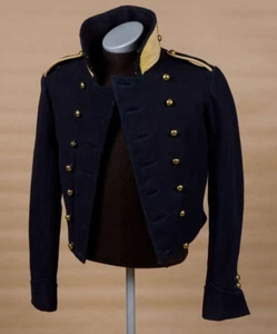 Neu Herren schwarz 1832-73 Regiment Artillerie Wolle mit Haut Revers Jacke schneller Versand - Bild 1 von 8