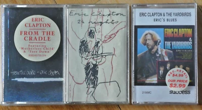 ERIC CLAPTON From The Cradle + 24 Nights + Eric's Blues 3 x Cassettes Used VG++ - Image 1 of 3