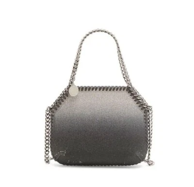 STELLA MCCARTNEY Falabella mini rhinestone shoulder bag - OMBRE LIGHT GRAY~ - Image 1 of 4