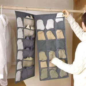 Closet Hanging Bag Socks Bra Underwear Rack Hanger Storage Organizer Dual Sided - Picture 1 of 9