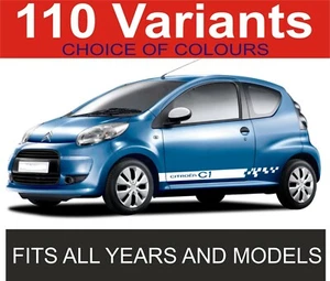 pegatinas citroen c1 rayas laterales citroen c1 rayas laterales calcomanías gráficos insignia - Imagen 1 de 1