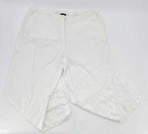 Eileen Fisher Pants Womens Petites Large White Irish Linen Relaxed Fit Chino - Picture 1 of 13