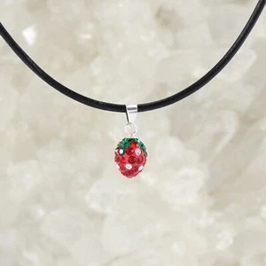 Budawi® kleine Erdbeere als Anhänger Hals Schmuck Kettenanhänger 925er Silber - Bild 1 von 5