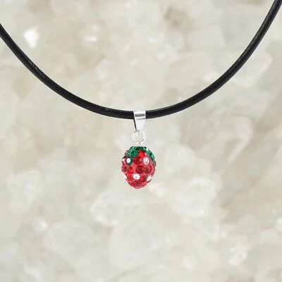 Budawi® kleine Erdbeere als Anhänger Hals Schmuck Kettenanhänger 925er Silber - Bild 1 von 4