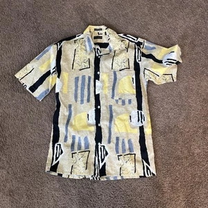 Camicia Riscatto Uomo Media Giallo Manica Corta Bottone - Foto 1 di 8