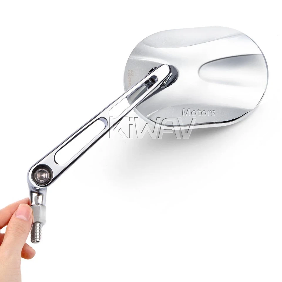 Espejo retrovisor STARK cromado cuadrado aluminio 8mm 1.25P se adapta a Honda CM 91 SL70 90 100 125 Foto 1 de 4