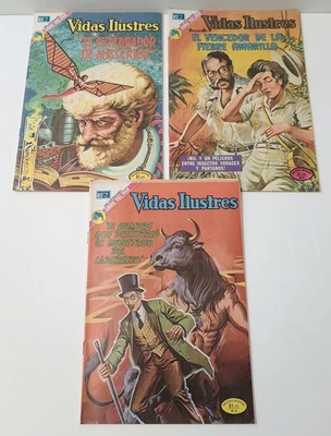 Lote De 3 - 1973 Cómics Españoles VIDAS ILUSTRES Novaro México En muy buena condición Foto 1 de 4