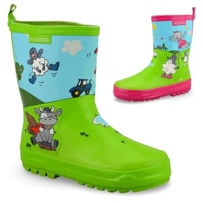 BLACKFOX Jungen Mädchen Kinder Wasserdicht Gummistiefel Winter Regen Schnee Gummistiefel Schuhe Größe