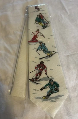 Corbata de cuello A Rogers Skiers Theme para hombre de colección esquí snowboarder invierno nueva corbata 54" Foto 1 de 4