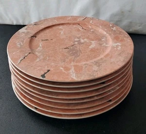 Villeroy & Boch Siena Dinner Plates Chargers Set 8 Pink Marble Design 11.2 Rare - Picture 1 of 16