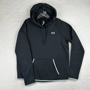 Under Armour Women’s Storm Hoodie Hooded Coldgear Logo Black Sweatshirt L - Picture 1 of 12