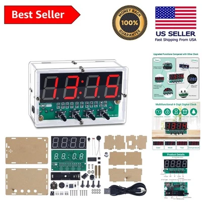 Participa en la soldadura con este kit de reloj controlado por luz de 4 dígitos - ¡Regalo perfecto! Foto 1 de 4