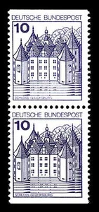 BUND B.u.S., Mi. 913 C/D I**, 10 Pf. senkrechtes Paar oben und unten geschnitten - Picture 1 of 1