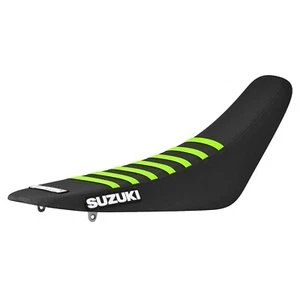 2000-2024 SUZUKI DRZ 400 400S 400E 400SM seatcover  BLK/NEON YELLOW rib #70 LOGO - Picture 1 of 5