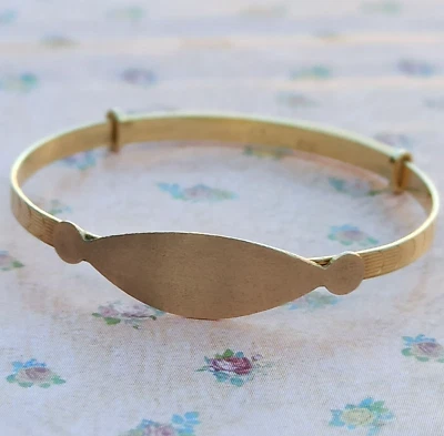 Brazalete Bebé Vintage Oro 14K 585 Identidad Pulsera Niña Grabado Italia Caja Regalo Foto 1 de 4