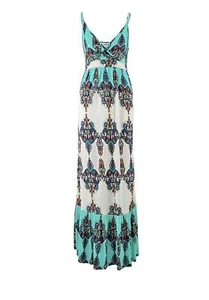 Maxi vestido Heine patrón colorido gráficamente largo envoltura aspecto talla 40 (20) 44 (22) - Imagen 1 de 5