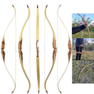 Archery One PieceTraditional Bow Wooden 30-60lbs Shooting Hunting Target - Image 1 of 4
