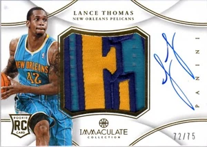 2012-13 LANCE THOMAS PANINI IMMACULATE PREMIUM PATCH AUTOGRAPH 72/75 PELICANS - Picture 1 of 1