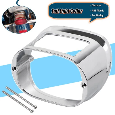 Chrome Tail Light Lamp Cover For Harley Electra Street Glide Dyna FXDL Fat Boy Foto 1 de 4