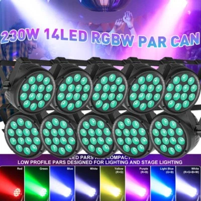 230W 14LED PAR Lights RGBW Stage Lighting DMX DJ Disco Party Club Show Light US - Image 1 of 4