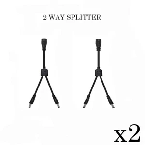 Paquete de 2 vías de 2 cables divisor de potencia plomo macho a hembra 5,5 mm x 2,1 mm CCTV - Imagen 1 de 7