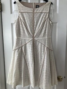 NWT Vince Camuto Ivory Eyelet Sleeveless Dress Women's Size 14 - Picture 1 of 14