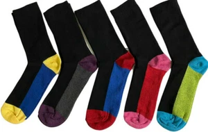 20 PAIRS BOYS GIRLS SCHOOL DESIGN FUNKY HEEL AND TOE COTTON RICH SOCKS ALL SIZES - Picture 1 of 1